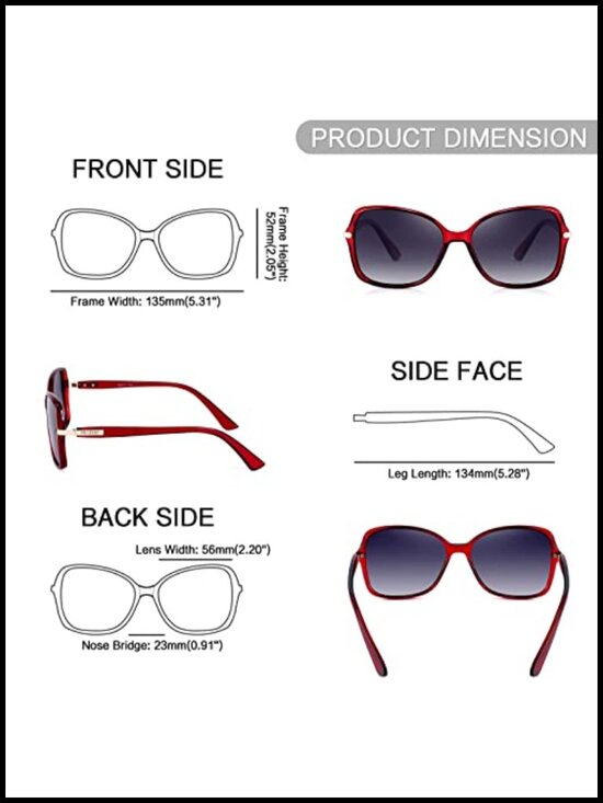 Vintage Square Polarized Sunglasses UV400 Protection Women Classic main image 4